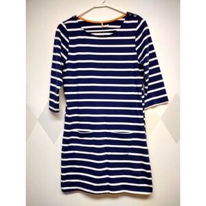 Nine 1 Eight navy and white striped dress